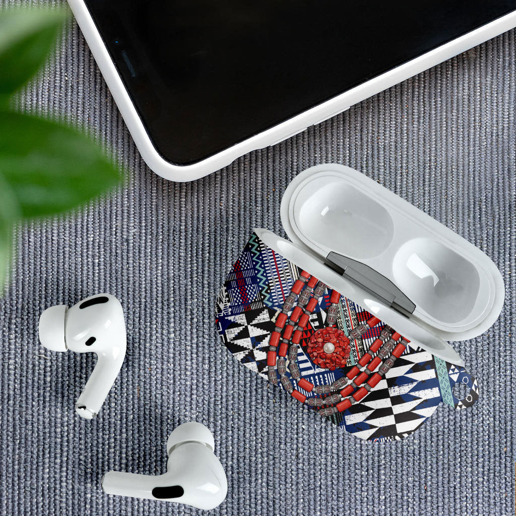 Nigeria Traditional Coral Bead Attire AirPods Case Tribal African Style