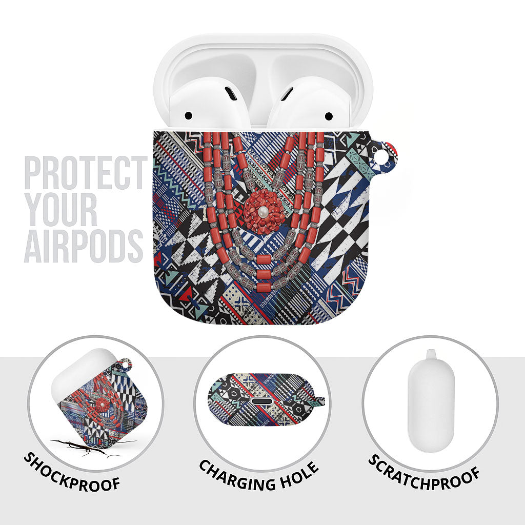 Nigeria Traditional Coral Bead Attire AirPods Case Tribal African Style