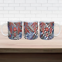 Nigeria Traditional Coral Bead Attire Ceramic Mug Tribal African Style