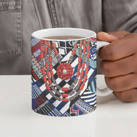Nigeria Traditional Coral Bead Attire Ceramic Mug Tribal African Style