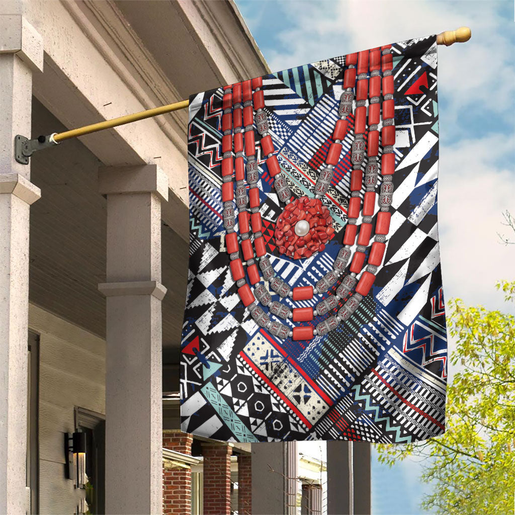 Nigeria Traditional Coral Bead Attire Garden Flag Tribal African Style