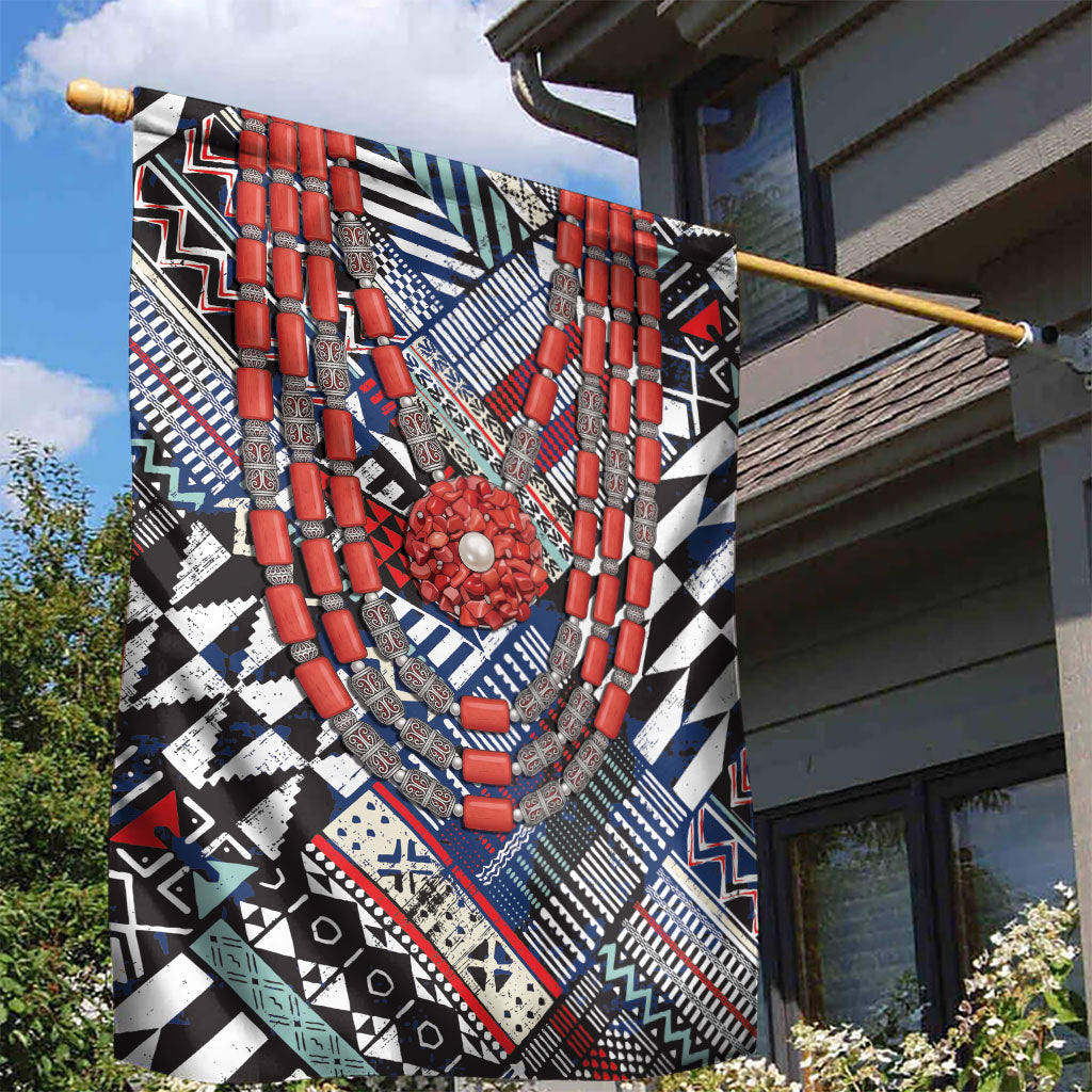Nigeria Traditional Coral Bead Attire Garden Flag Tribal African Style