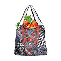 Nigeria Traditional Coral Bead Attire Grocery Bag Tribal African Style