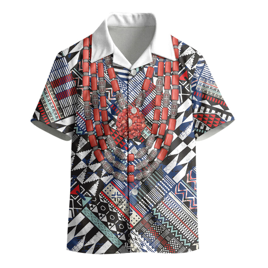 Nigeria Traditional Coral Bead Attire Kid Hawaiian Shirt Tribal African Style