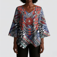 Nigeria Traditional Coral Bead Attire Kimono Sleeve Blouse Tribal African Style