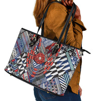 Nigeria Traditional Coral Bead Attire Leather Tote Bag Tribal African Style