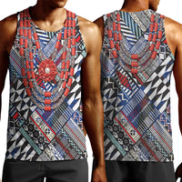 Nigeria Traditional Coral Bead Attire Men Tank Top Tribal African Style