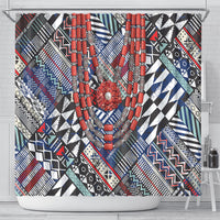 Nigeria Traditional Coral Bead Attire Shower Curtain Tribal African Style