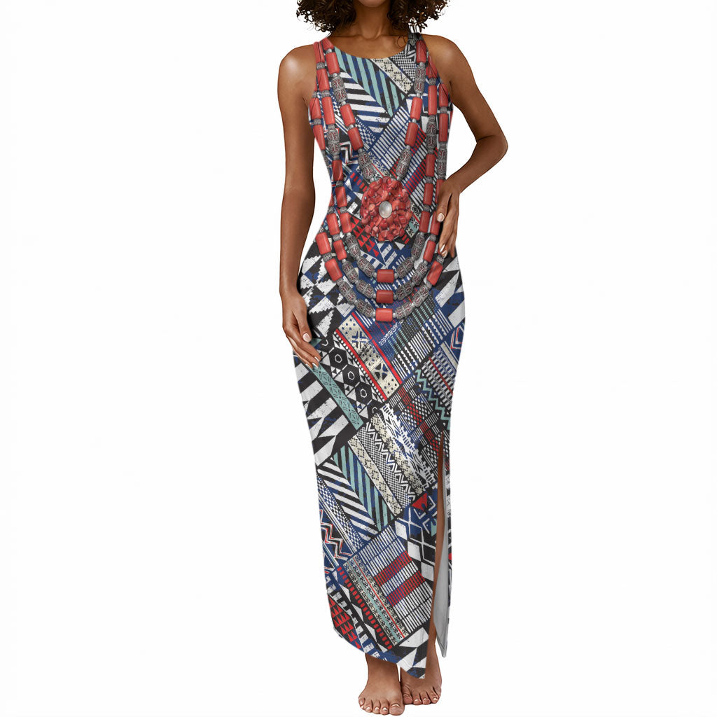 Nigeria Traditional Coral Bead Attire Tank Maxi Dress Tribal African Style
