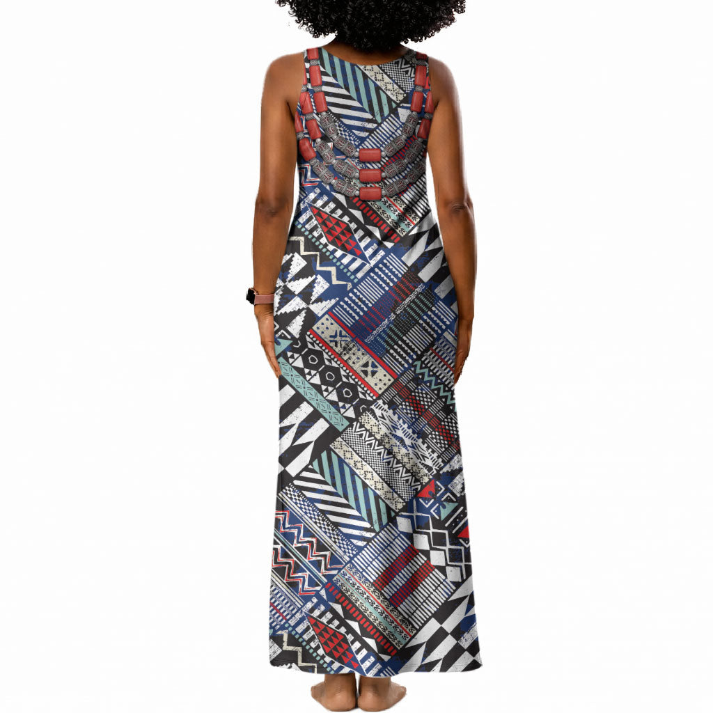 Nigeria Traditional Coral Bead Attire Tank Maxi Dress Tribal African Style