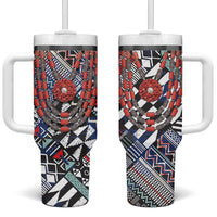Nigeria Traditional Coral Bead Attire Tumbler With Handle Tribal African Style