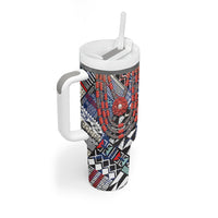 Nigeria Traditional Coral Bead Attire Tumbler With Handle Tribal African Style