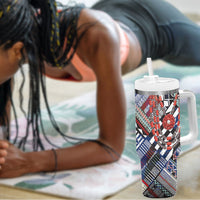 Nigeria Traditional Coral Bead Attire Tumbler With Handle Tribal African Style
