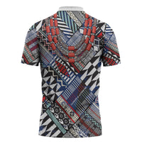 Nigeria Traditional Coral Bead Attire Zipper Polo Shirt Tribal African Style