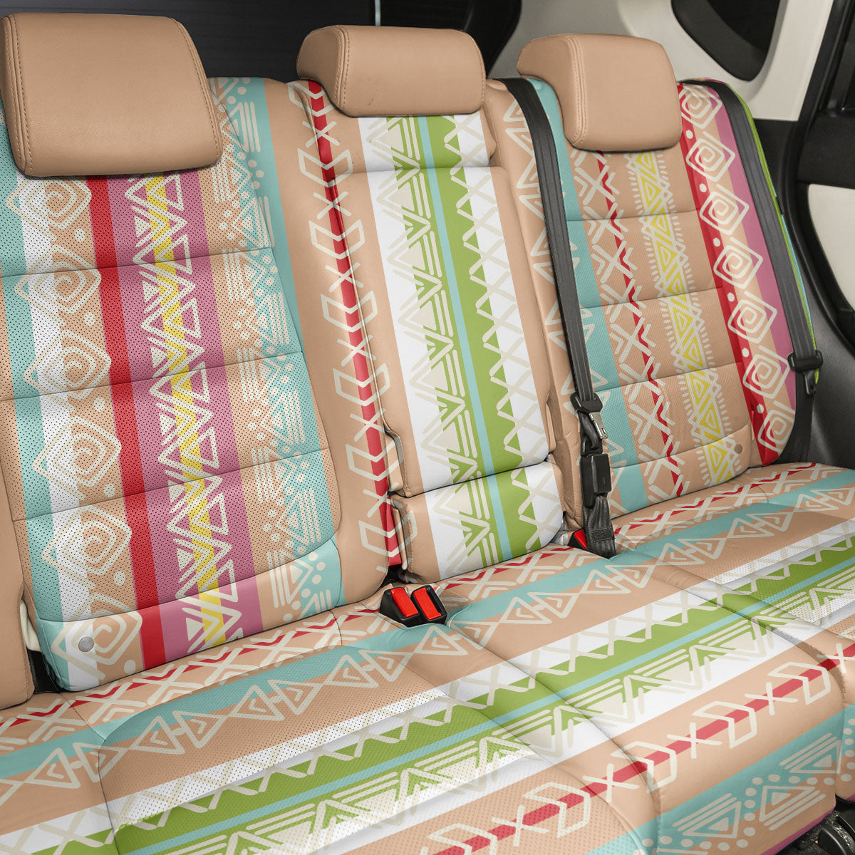 Nigerian Aso Oke African Ethnic Stripes Back Car Seat Cover