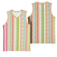Nigerian Aso Oke African Ethnic Stripes Basketball Jersey