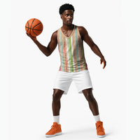 Nigerian Aso Oke African Ethnic Stripes Basketball Jersey