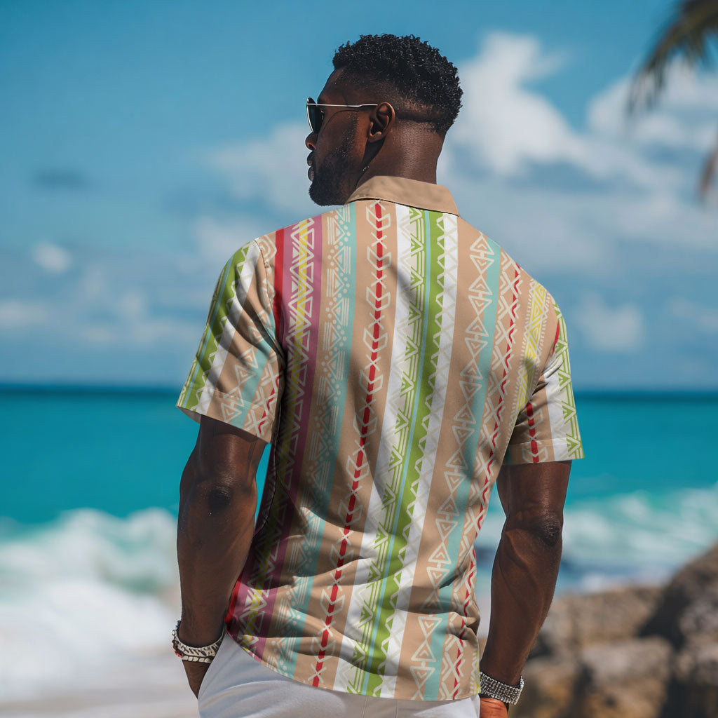 Nigerian Aso Oke African Ethnic Stripes Hawaiian Shirt