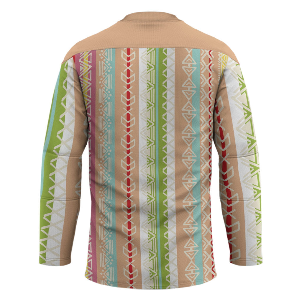 Nigerian Aso Oke African Ethnic Stripes Hockey Jersey