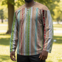 Nigerian Aso Oke African Ethnic Stripes Hockey Jersey