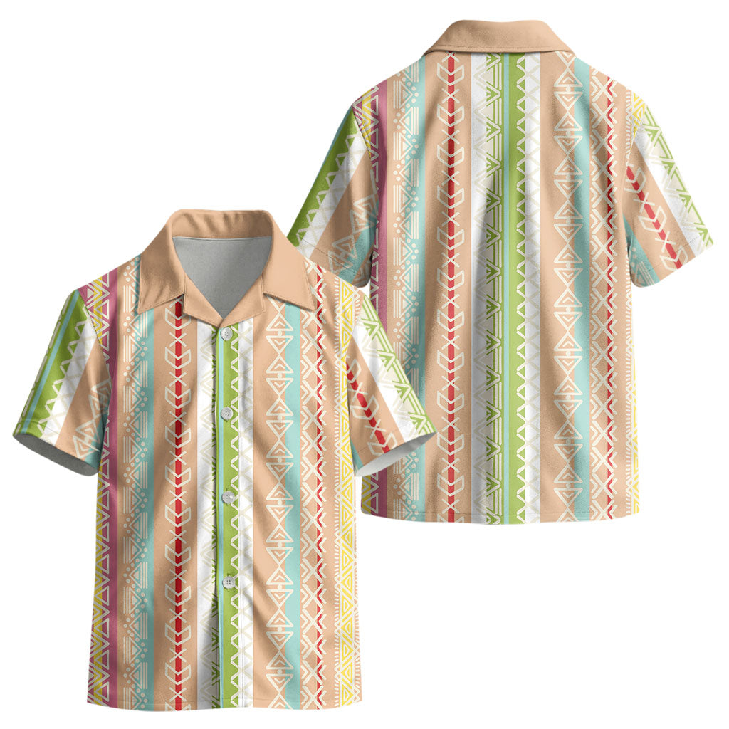 Nigerian Aso Oke African Ethnic Stripes Kid Hawaiian Shirt