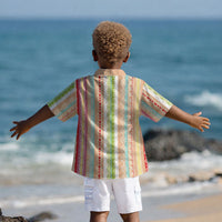 Nigerian Aso Oke African Ethnic Stripes Kid Hawaiian Shirt