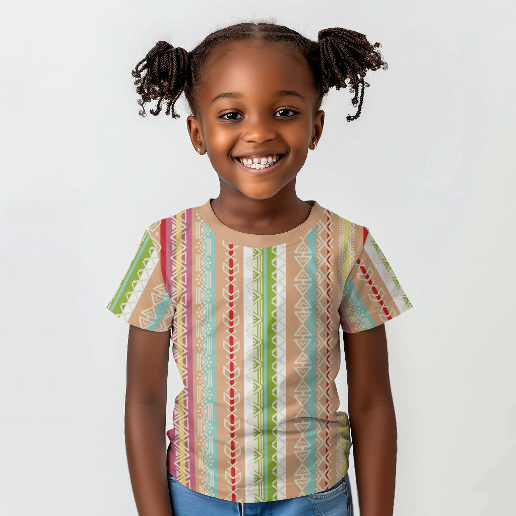 Nigerian Aso Oke African Ethnic Stripes Kid T shirt