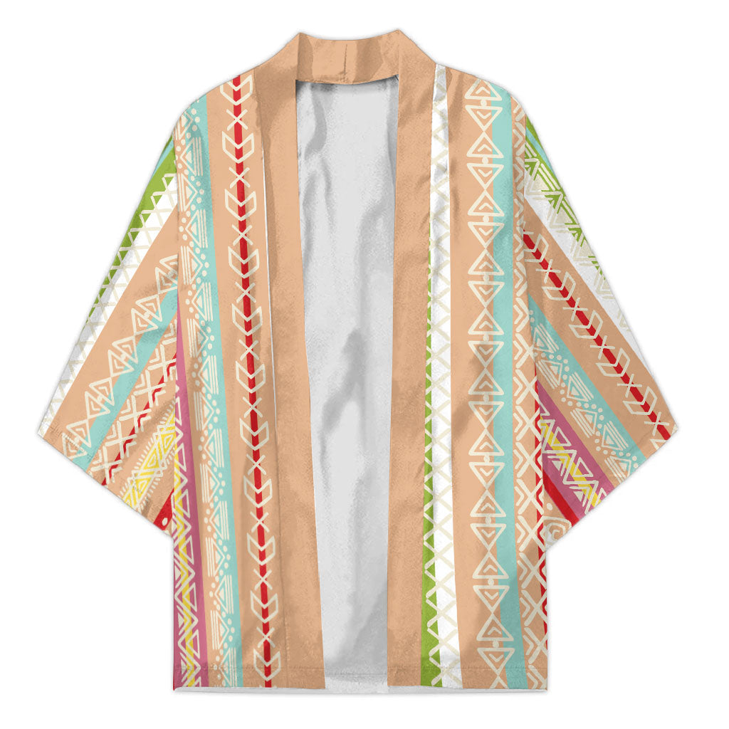 Nigerian Aso Oke African Ethnic Stripes Kimono