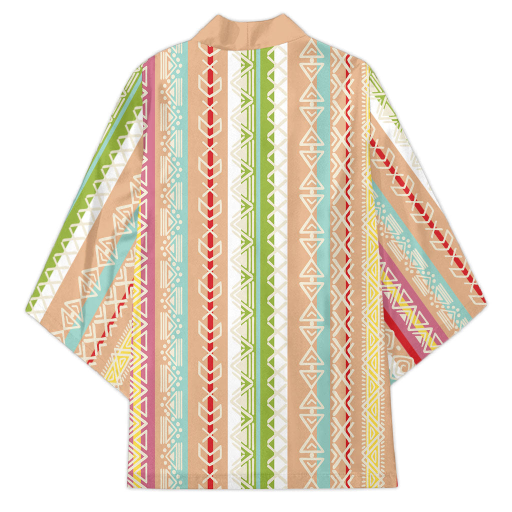 Nigerian Aso Oke African Ethnic Stripes Kimono
