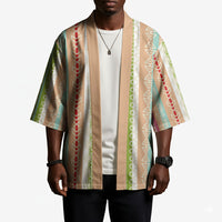 Nigerian Aso Oke African Ethnic Stripes Kimono
