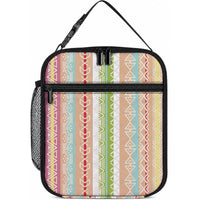 Nigerian Aso Oke African Ethnic Stripes Lunch Bag