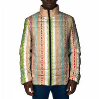 Nigerian Aso Oke African Ethnic Stripes Padded Jacket
