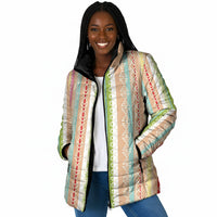 Nigerian Aso Oke African Ethnic Stripes Padded Jacket