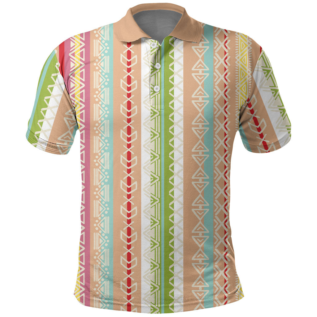 Nigerian Aso Oke African Ethnic Stripes Polo Shirt