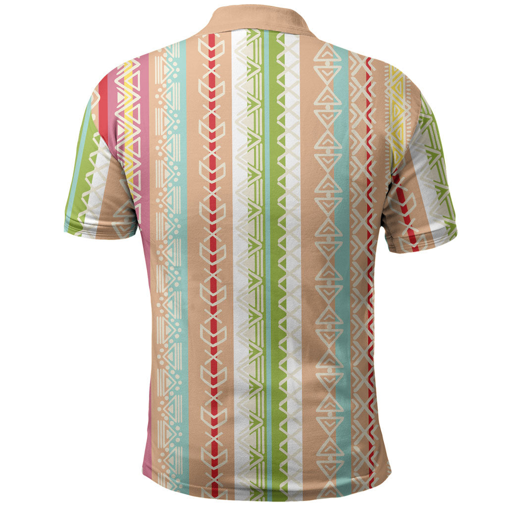 Nigerian Aso Oke African Ethnic Stripes Polo Shirt