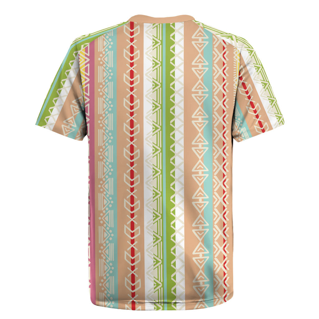 Nigerian Aso Oke African Ethnic Stripes Rugby Jersey