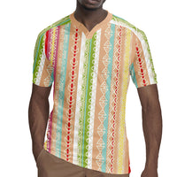 Nigerian Aso Oke African Ethnic Stripes Rugby Jersey