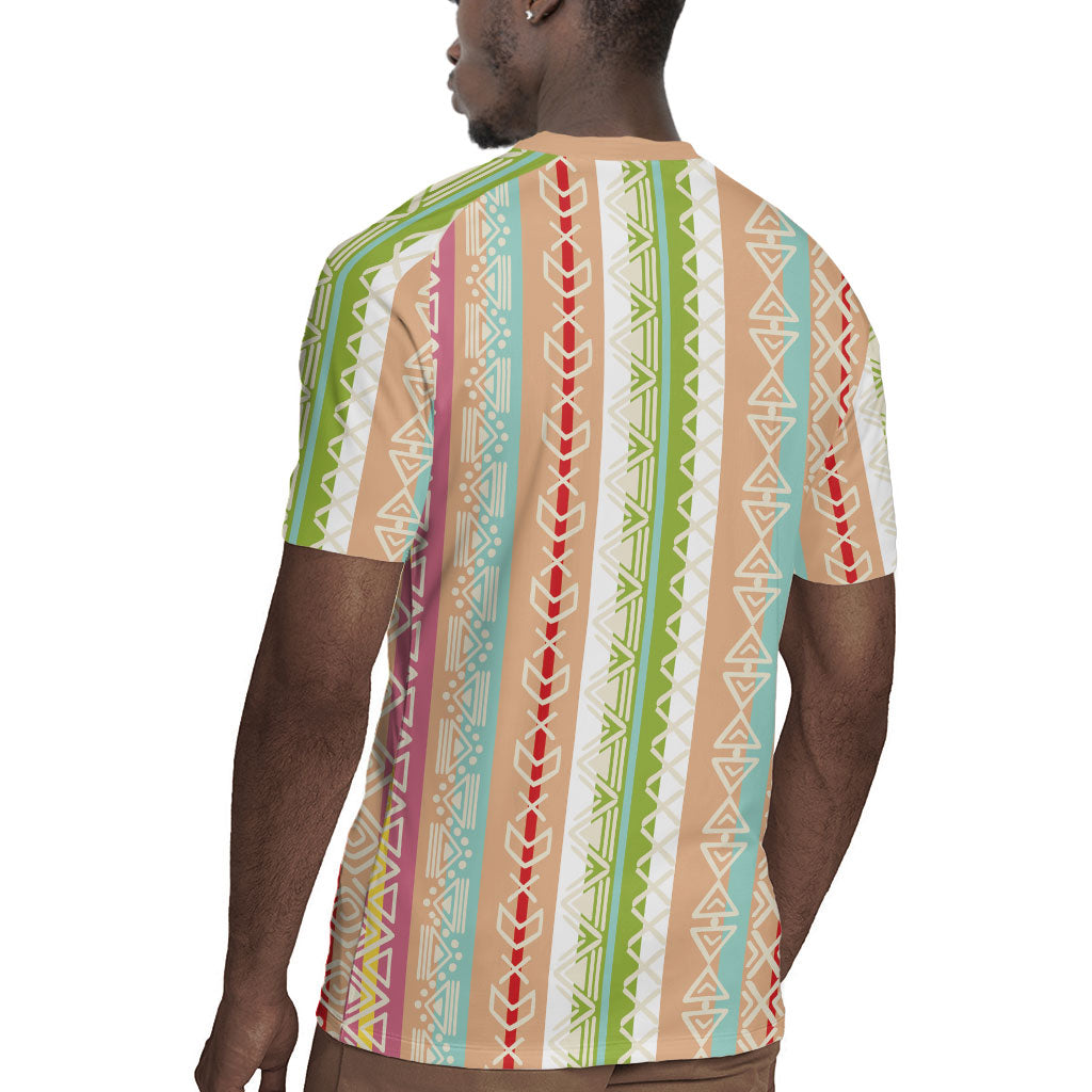 Nigerian Aso Oke African Ethnic Stripes Rugby Jersey