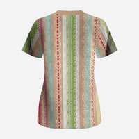 Nigerian Aso Oke African Ethnic Stripes Scrub Top