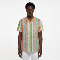 Nigerian Aso Oke African Ethnic Stripes Scrub Top