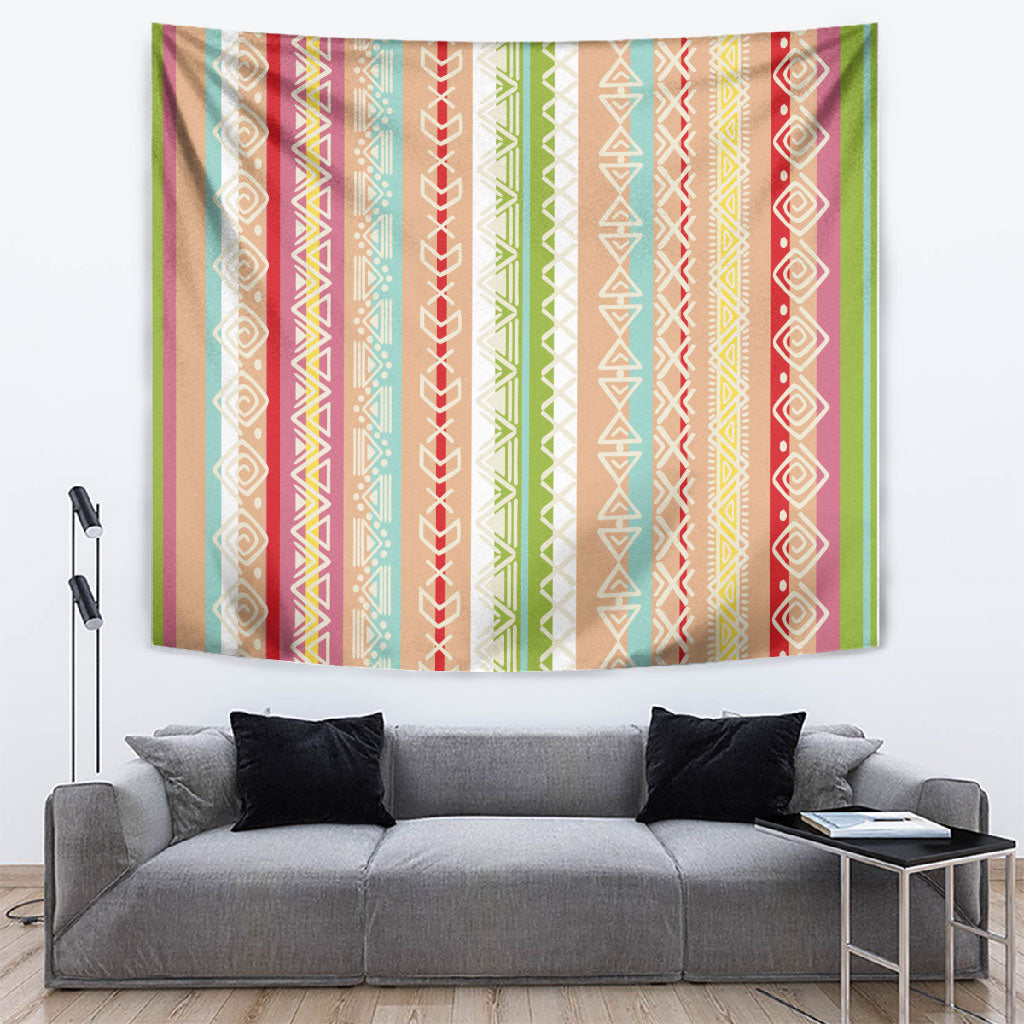 Nigerian Aso Oke African Ethnic Stripes Tapestry