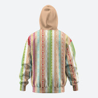Nigerian Aso Oke African Ethnic Stripes Zip Hoodie