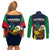 Namibia Rugby Couples Matching Off Shoulder Short Dress and Long Sleeve Button Shirts World Cup 2023 Eagle Mascot Come On Welwitschias LT9 - Wonder Print Shop