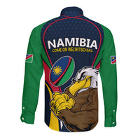 Namibia Rugby Long Sleeve Button Shirt World Cup 2023 Eagle Mascot Come On Welwitschias - Wonder Print Shop