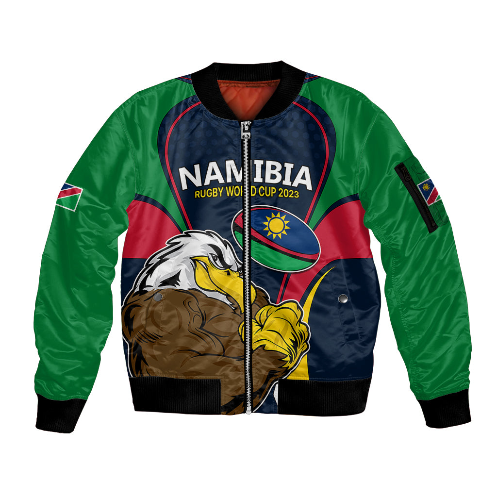 Namibia Rugby Sleeve Zip Bomber Jacket World Cup 2023 Eagle Mascot Come On Welwitschias - Wonder Print Shop