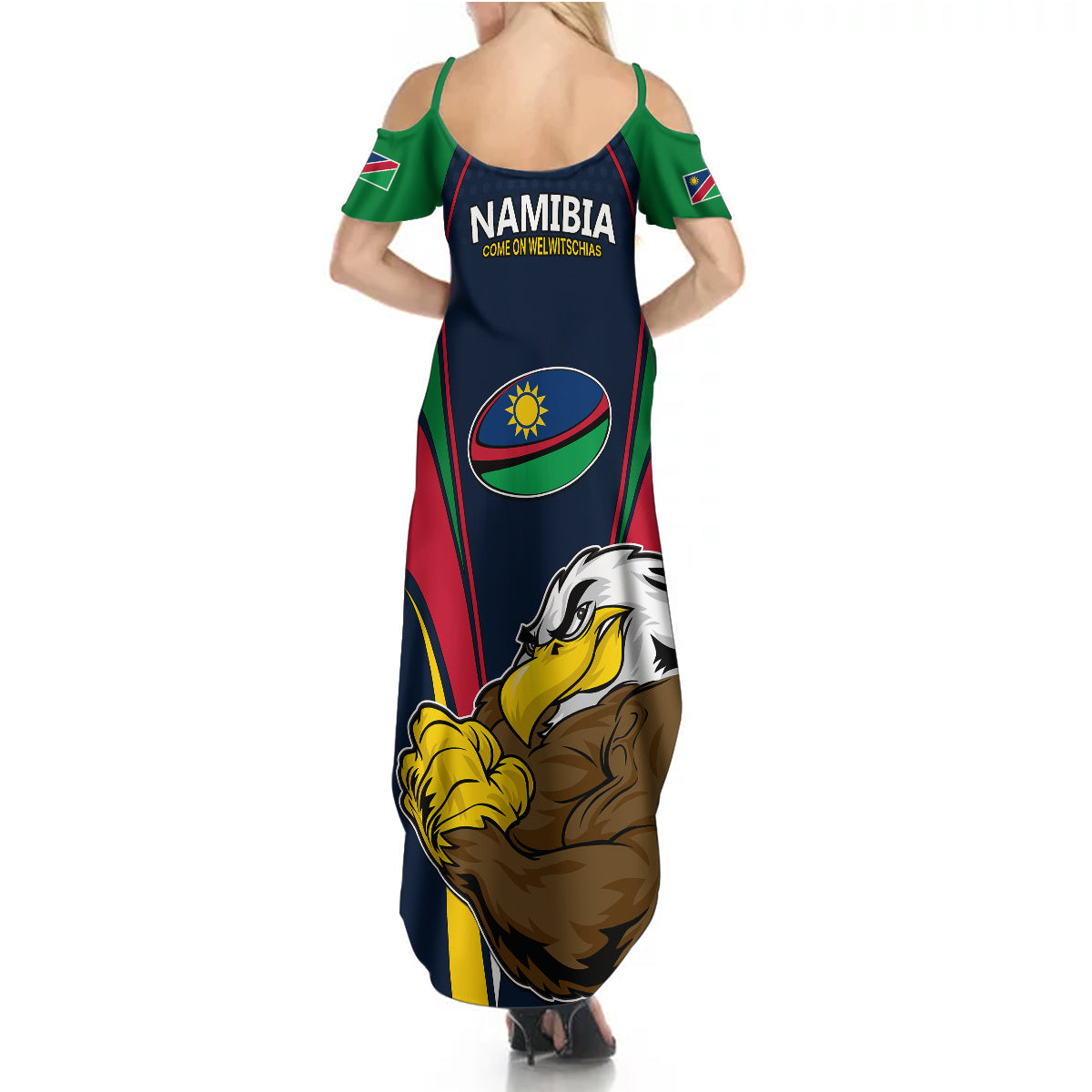 Namibia Rugby Summer Maxi Dress World Cup 2023 Eagle Mascot Come On Welwitschias - Wonder Print Shop