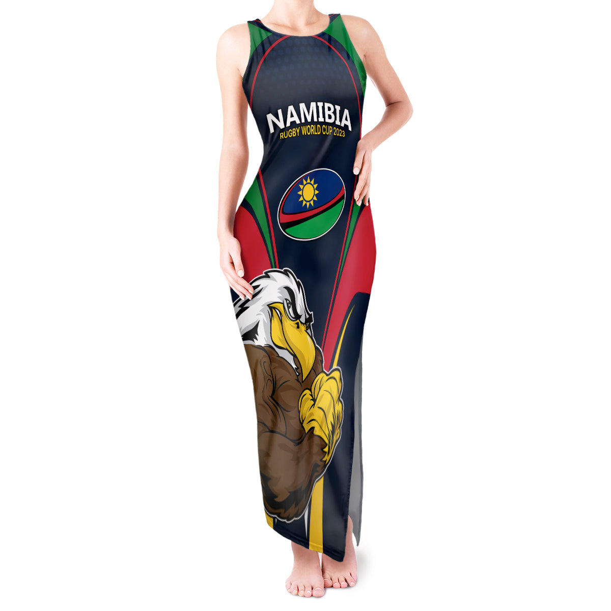 Namibia Rugby Tank Maxi Dress World Cup 2023 Eagle Mascot Come On Welwitschias - Wonder Print Shop