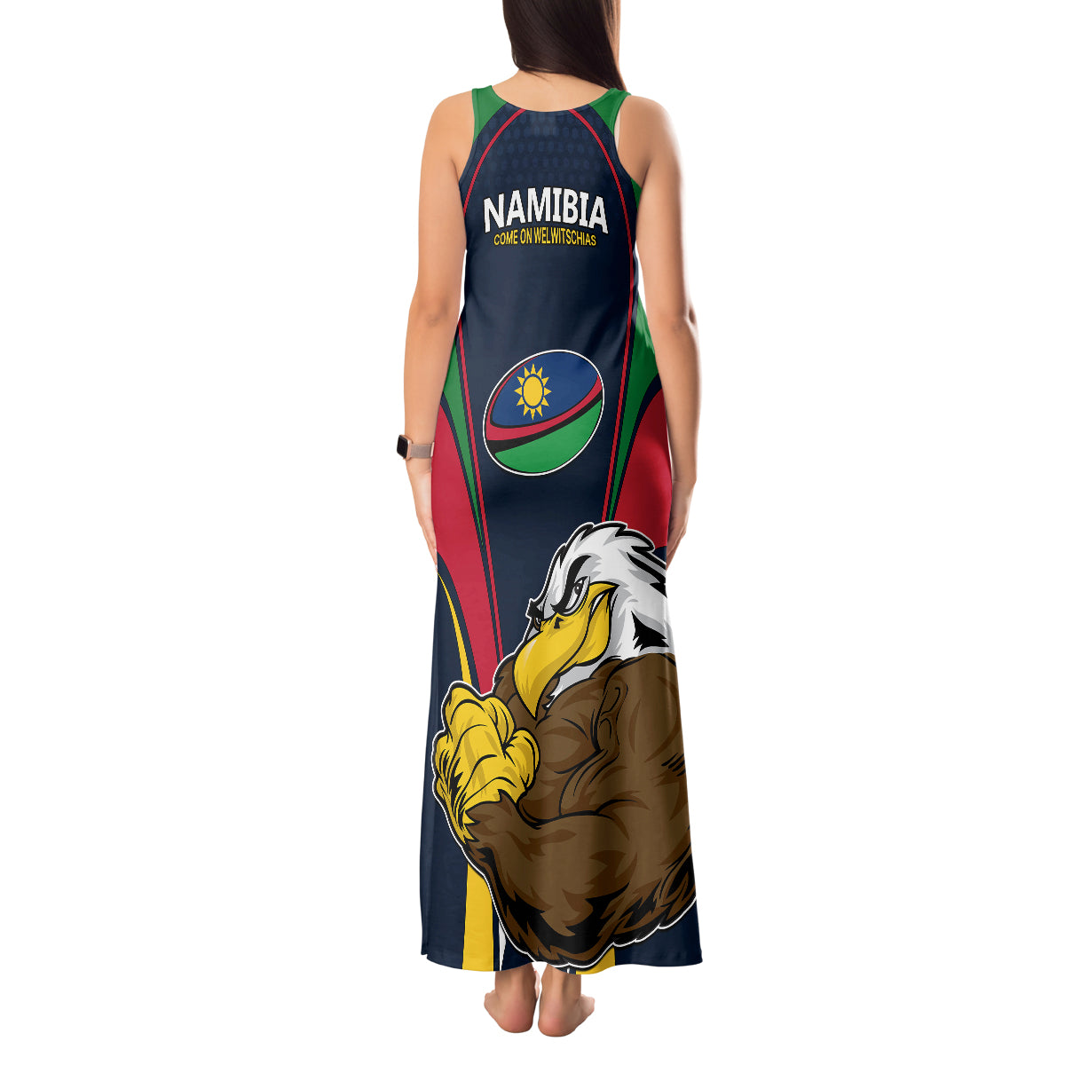 Namibia Rugby Tank Maxi Dress World Cup 2023 Eagle Mascot Come On Welwitschias - Wonder Print Shop