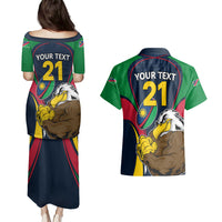 Custom Namibia Rugby Couples Matching Puletasi Dress and Hawaiian Shirt World Cup 2023 Eagle Mascot Come On Welwitschias LT9 - Wonder Print Shop