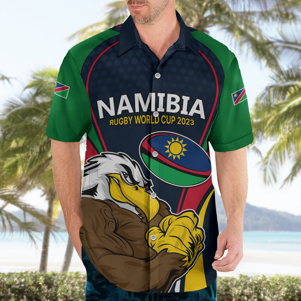 Custom Namibia Rugby Hawaiian Shirt World Cup 2023 Eagle Mascot Come On Welwitschias - Wonder Print Shop